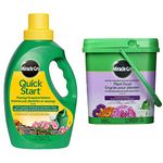 Miracle-Gro Quick Start Planting & Transplant Solution - 1.42L + Miracle-Gro Water Soluble Bloom Booster Plant Food - 1.5Kg