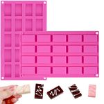 Sakolla 2 Pack Chocolate Bars Silicone Molds, Rectangles Candy Bars Molds, Making Chocolate, Rice Crispy Pops, Caramels, Dessert, Energy Bar and Soap