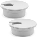 Litoexpe White Desk Cord Grommets 1-1/2 Inch, Plastic Grommet Cable Hole Cover for Office Equipment, Computer Desk Wires - 2 Pieces
