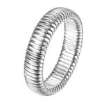 Flongo Womens Stretch Chunky Ring: Hypoallergenic Silver Plated Rings Elastic Ring Women Christmas Valentine's Day Gifts 8