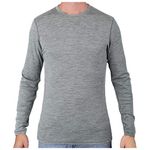 MERIWOOL Mens Base Layer - 100% Merino Wool Midweight Long Sleeve Thermal Shirt Gray Heather