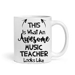 Misaavi This is What an Awesome Music Teacher Looks Like, Choose Your Favorite from List, Best Coffee Mug Gift Idea 11oz/325ml Ceramic Coffee/Tea/Milk Mug. (Music Teacher)