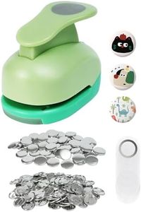 UCEC 100 Sets 1.25 Inch Button Making Supplies Set, Metal Badge Making Part & 1.5 Inch Circle Punch with Metal Backs, DIY Button Makers Kit, Pin Maker Kit (Pin Maker Machine Not Included)