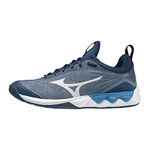 Mizuno Unisex Wave Luminous 2 Volleyball Sneakers, Darkdenim White Bluejasper, 5 UK