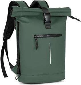 Lekeinchi Sac a Dos avec Compartiment pour Ordinateur Grand Sac à dos pour Ordinateur Portable 17 pouces Elégant Sac à dos de voyage pour Voyage, Cyclisme, École unifiée - Vert Foncé