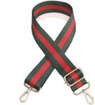 CheeseandU Adjustable Handbag Strap Purse Strap Replacement Guitar Style Canvas Crossbody Shoulder Bag Strap for Handbags Purse Making Accessory Valentines day Gift Green Red Stripe