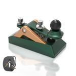 TABABAO CW Morse Code Key - Pocket Morse Code Telegraph Key Aluminum Alloy Base Grey for Amateur Radio Ham Operators, Adjustable Tension(Green-09B)