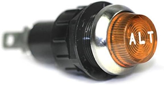 Large Amber Alt Engraved For Alternator Indicator Warning Light Bolts Into A 3/4 Inch Hole
