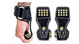 RIMSports Weight Lifting Grips with Wrist Straps - Lifting Straps with Power Grip for Deadlifts - Weightlifting Gloves for Max Weight & Reps - Non-Slip Weight Lifting Straps with Lifting Grips(Gold)