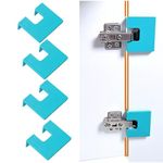 4PCS Door Hinge Jig, Quick Hinge Installation Auxiliary Tool for Cabinet Doors and Wardrobes, Hinge Repair Plate, Cabinet Hinges Mount Assistant