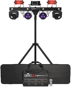 Chauvet DJ GigBAR Move + ILS 5-in-1 Lighting System with 2 Moving Heads Bundle with 2 DMX Cables and Austin Bazaar Polishing Cloth