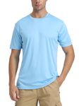 TACVASEN Beach T-Shirt for Men Sun Protection Tops Short Sleeve Swimming Shirts Quick Dry Surfing T Shirt Rash Guard Diving Tops Blue,M