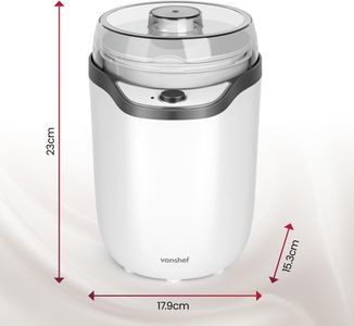 VonShef 1.8L Yoghurt Maker – White Electric Yogurt Machine