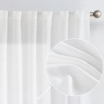 jinchan Linen White Curtains 72 Inc