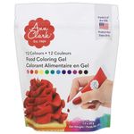 Ann Clark Professional-Grade Gel Food Coloring Made in USA 19.85g, 12 Colors