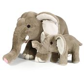 Ice King Bear Mom and Baby Stuffed Animals Set Zoo Wild Animals (Elephant)