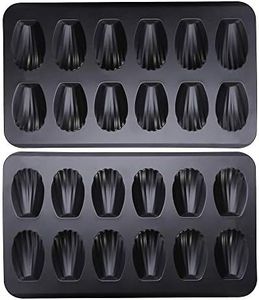 YumAssist 2 Pack Nonstick Madeleine Pan, 12-Cup Heavy Duty Shell Shape Baking Cake Mold Pan.