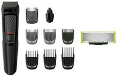 PHILIPS Multi Grooming Hair Trimmer Kit For Men Mg3710/65, 9-In-1 (New Model), Face, Head And Body, 60 Mins Run Time & Oneblade Replaceable Blade Pack Including 2 Replaceable Blades, Qp220/51 (Lime)