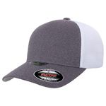 Flexfit Melange Unipanel Trucker Cap, Melange Heather/White, Large-X-Large