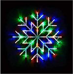 Ghega ® Xmas Gift 50 LED Snowflake Light Christmas Window Home Festive Decoration Light 35cm Cable Battery Operated Indoor Use Light Up Xmas New Year Party Fun (Multi)