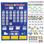 Learning Resources Calendar and Weather Pocket Chart - 136 pieces, Classroom Supplies and Organization