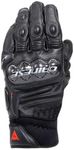 DAINESE - Carbon 4 Short Gloves, Short Leather Motorcycle Gloves, with Carbon Knuckle Protectors, Man, Black/Black, L