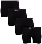 Reebok Women's Underwear - Seamless Boyshorts (4 Pack), Size Large, Black