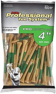 Pride Professional Tee System (4 inch ProLength Max Tee - 50 Count Bags (Green on Natural)
