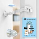 Neobay Door Latch with Door Stopper. Keep Dog Out of Litter Box and Prevent Door from Closing. Simplest Way (Installs in Seconds) Instead of CAT Gate and Cat Door.