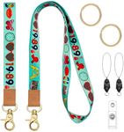 SWOSWHEN Lanyard for Keys, Neck Lanyard & Wrist Lanyard Set, Lanyard Strap with Metal Clasp for ID Badge Holder