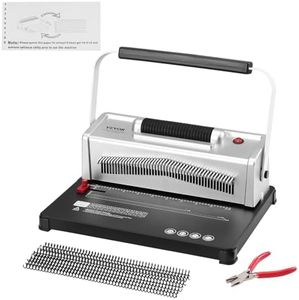 VEVOR Coil Spiral Binding Machine, Manual Book Maker with Electric Binding, 46-Holes Binding 500 Sheets Punch Binder, with 100pcs 5/16'' Coil Binding Spines, for Letter Size, A4, A5