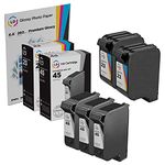 LD Remanufactured Ink Cartridge Replacement for HP 45 Black 51645A & HP 23 C1823D Color Ink Cartridges (3 Black, 2 Tri-Color, 5-Packs) Plus LD Premium Glossy Inkjet Photo Paper (4x6) 20-Pack