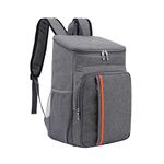 Aoresac 18L Insulated Cooler Backpack Picnic Lunch Bag Large Capacity Waterproof Thermal Soft Cooler Bag for Family Outdoor Activities/Beach/Camping/Travel/BBQ (Grey)