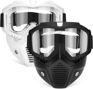 POKONBOY 2 Pack Face Mask, Tactical Mask with Protective Goggles Compatible with Nerf Rival, Apollo, Zeus, Khaos, Atlas, Artemis Blasters Rival Mask (Black+White)