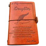 to My Daughter Leather Journal - Enjoy The Ride and Never Forget The Way Home Notebook - 120 Page Travel Diary Journal Sketch Book Graduation Back to School Gift for Girls (from Mom)