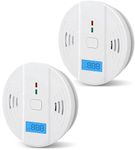 Carbon Monoxide Detector Gas Detection, Digital Display Carbon Monoxide Alarm, CO Alarm Electronic Equipment, Power Detection Equipment, Alarm Clock Warning, Comply with UL 2034, 2-Pack