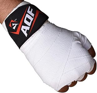 AQF Bande Boxe Mains De 4 Mètres De Bandage Élastique pour Les Sports De Combat, Boxe, MMA Et Cross Fitness Bande De Boxe (Blanc)