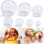 RESINWORLD Set of 4", 3", 2.5", 2", 1.7", 1.3", 0.9" Clear Silicone Sphere Molds, Large 3D Seamless Sphere Silicone Molds for Resin Casting, Round Ball Orbs Epoxy Resin Mold for Jewelry, Soap, Candle