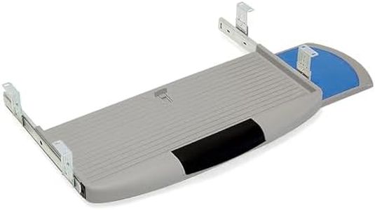 Emuca 3196621 Supporto Porta Tastiera Estraibile con Ripiano Ausiliare per Il Mouse, Grigio