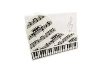 Music Themed White Grand Piano Shape Box Memo Sheets