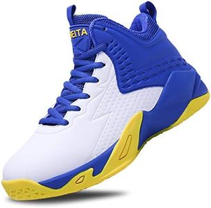 Beita Girls Basketball Shoes Boys High Tops Sneakers Athletic Trainers Shoes for Big Kids, Children, Teens, Boys, Professional Anti-Skid & Durable for Indoors & Outdoors Blue White
