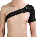 Acouto Black Shoulder Brace with Pressure Pad Breathable Shoulder Support for Rotator Cuff