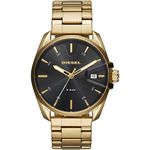 Diesel Watch for Men Ms9, Three Hand Date Movement, 44 mm Gold Stainless Steel Case with a Stainless Steel Strap, DZ1865