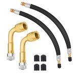SAFELIFE Tire Valve Extensions, 8.25 Inch Flexible Valve Stem Extenders with 90 Degree Brass Schrader Tire Valve Extension Adaptor Compatible for Cars Truck Motorcycle Bike Scooter