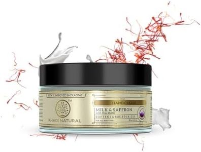 Khadi Natural Milk & Saffron Herbal Hand Cream with Shea butter 50gm|Softens rough cuticles with moisturizers|Prevent dry nails|Suitable for All Skin Types