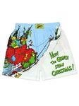 Dr. Seuss The Grinch Holiday Men's Button Fly Boxer Lounge Shorts, Blue, XX-Large