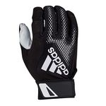 adidas Diamond King 3.0 Leather Batting Glove, Black/White, 2XL