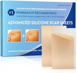 Aroamas Scar Professional Soft Silicone Scar Sheets Strips, Soften and Flattens Scars Resulting from Surgery, Injury, Burns, C-Section and More [3"x1.57", 8 Sheets for 4 Month Supply]