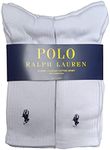 Polo Ralph Lauren Men's Classic Ribbed Crew Socks - 6 Pack - White - Large