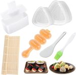 7 Pack Onigiri Mold, Rice Mold Musubi Maker Kit, Non Stick Spam Musubi Maker Press Rice Ball Mold Shake Sushi Roller Mat Tool for Kids Bento Lunch and Home DIY